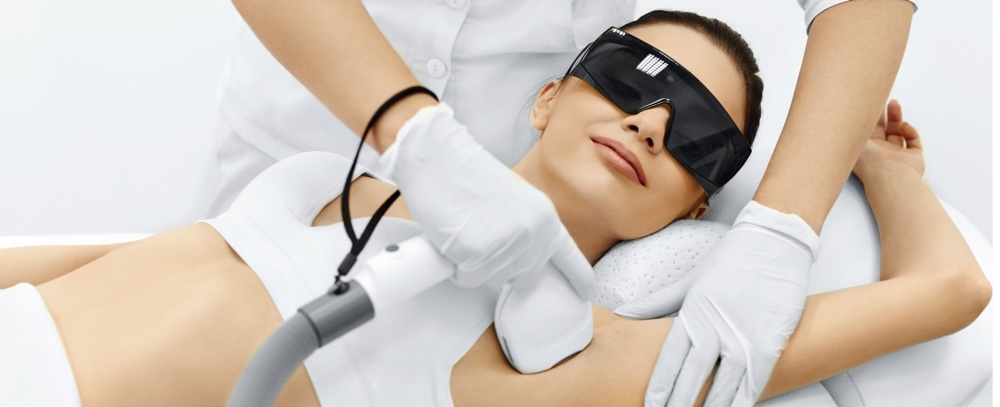 Image of a lady having hair removal treatment